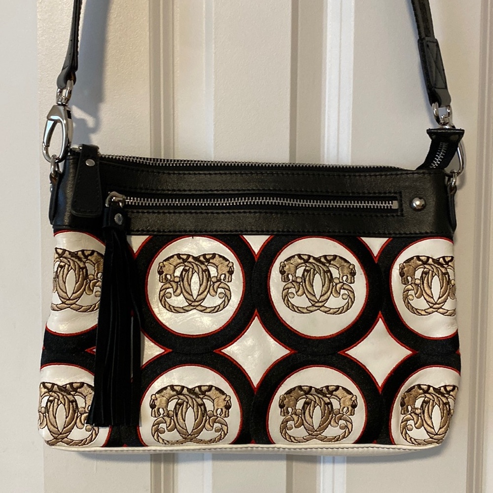Sharif Crossbody/Clutch Panther Logo stiching, Dust Bag included - RARE 🖤🤍❤️